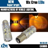 2x 50w AMBER CANBUS ERROR FREE CREE 1157 380..